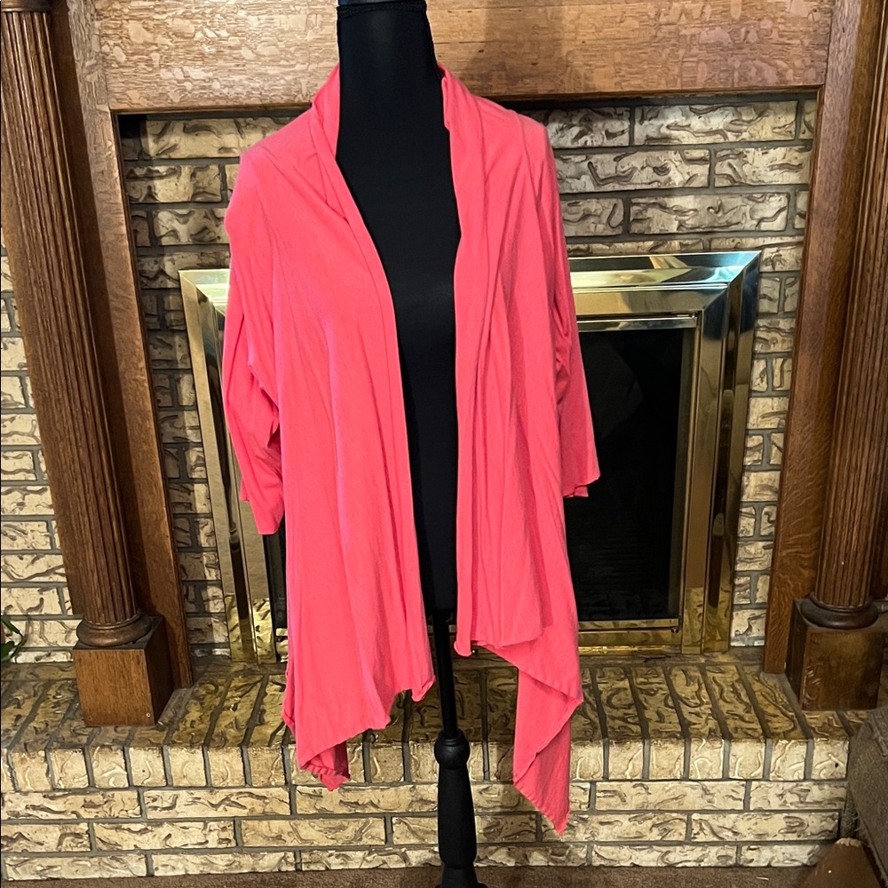 Women's Pink Open Front Cardigan